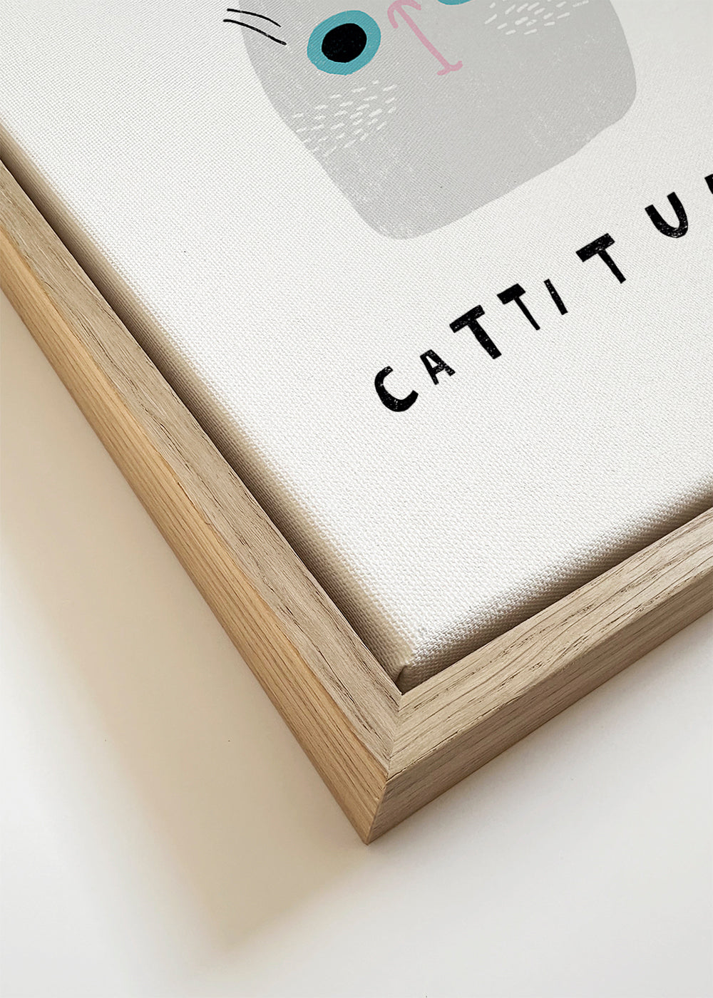 Minimalistische kattenprint met ludieke tekst