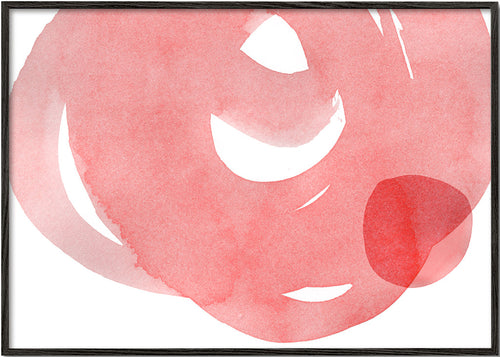 Minimalistisch roze aquarel kunstwerk