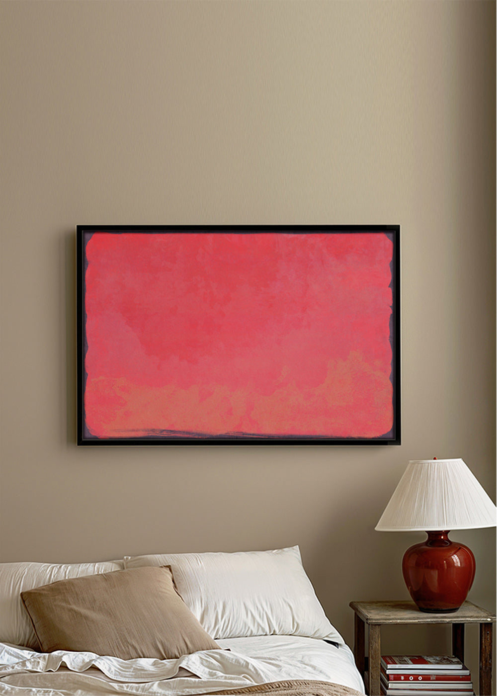 Fuchsia kleurvlak abstract werk