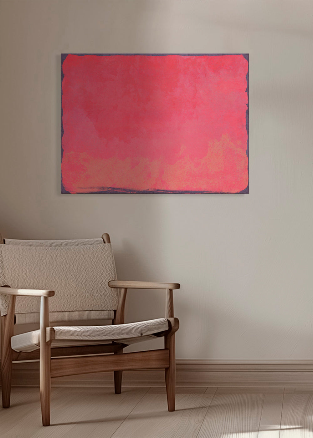 Fuchsia kleurvlak abstract werk