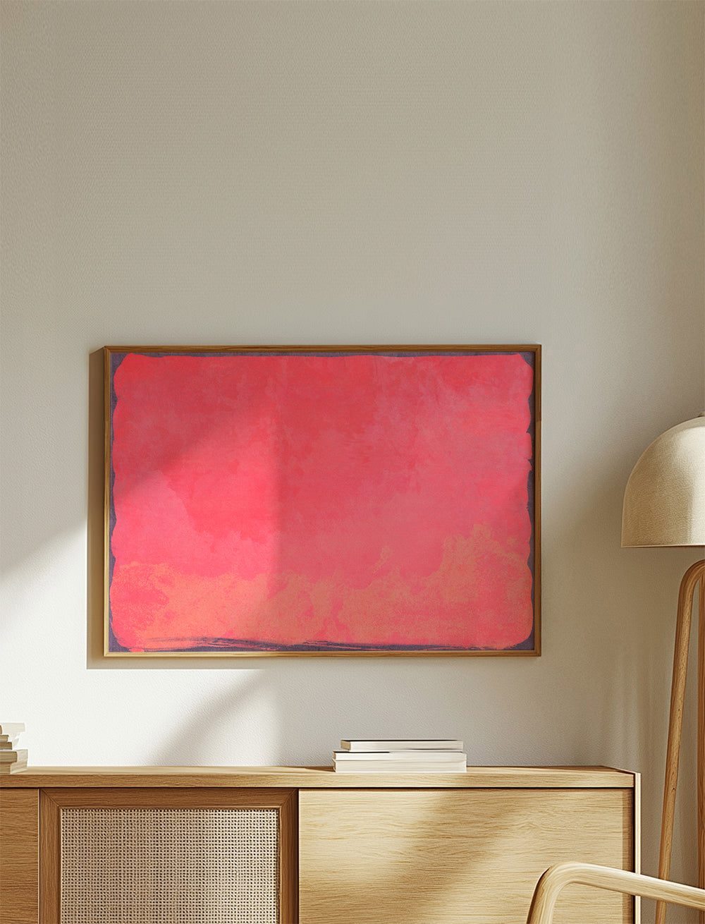 Fuchsia kleurvlak abstract werk