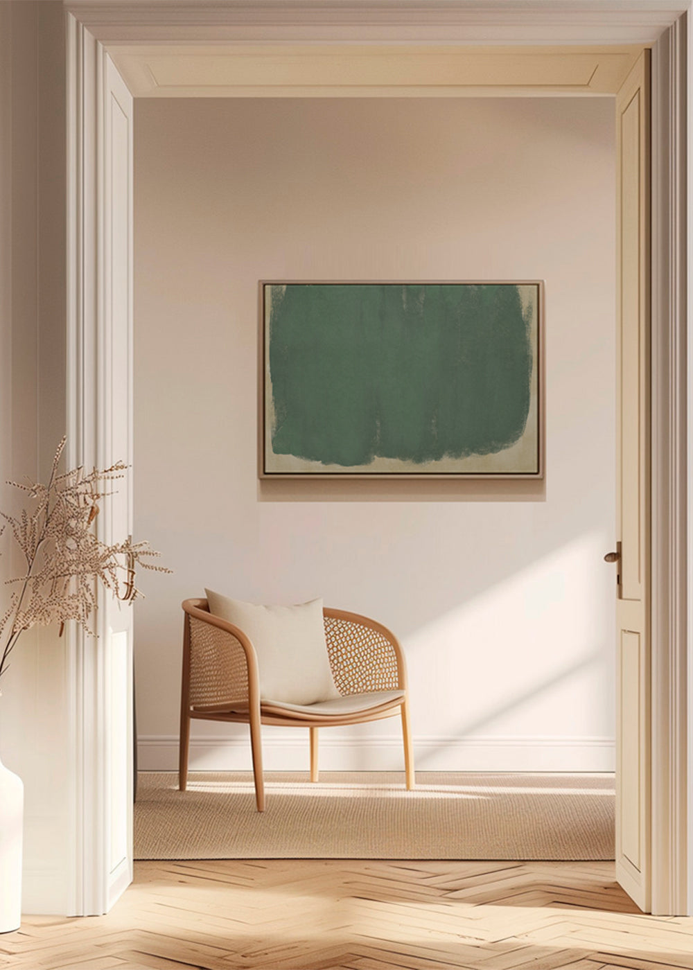 Minimalistisch groen kunstwerk