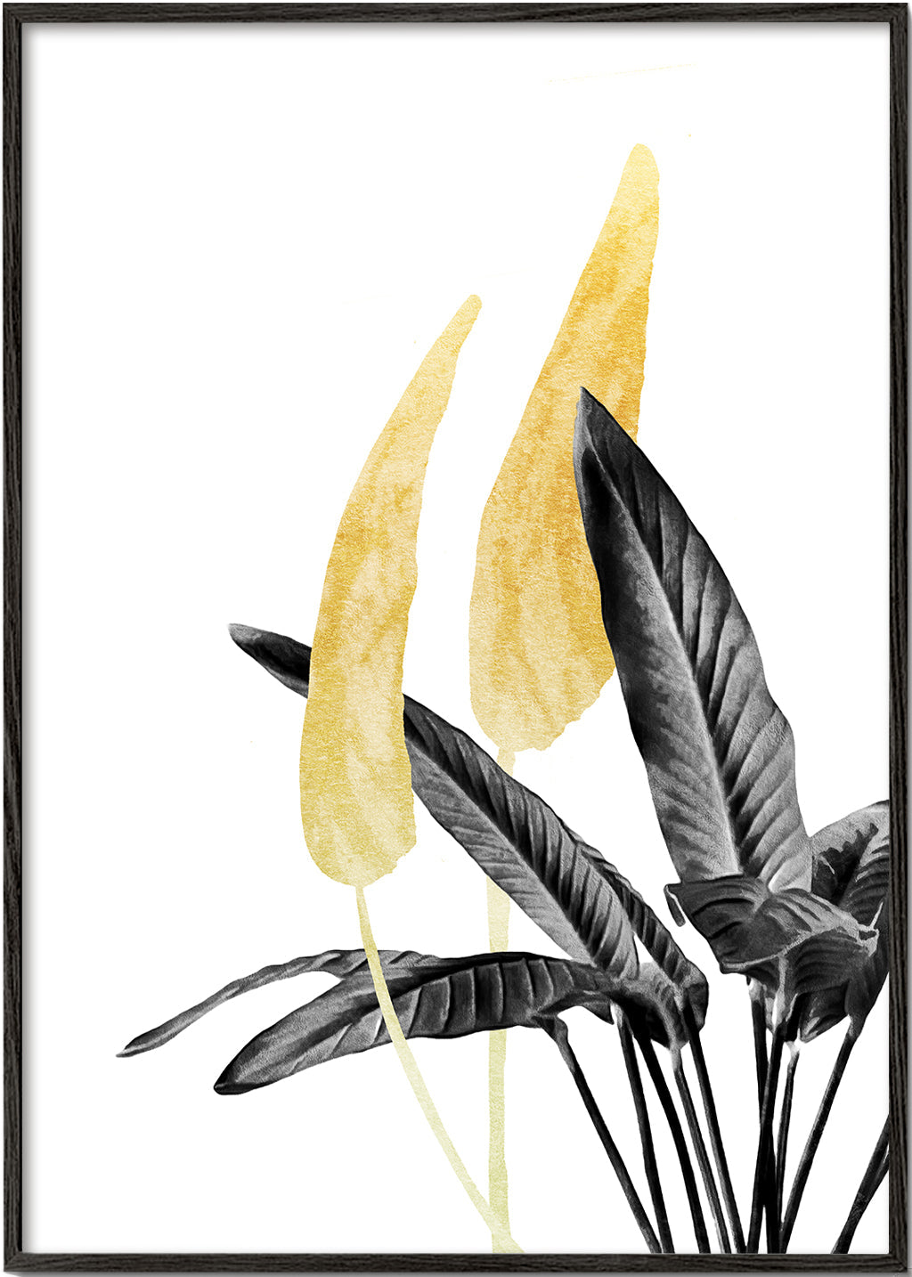Botanische poster met gouden blad