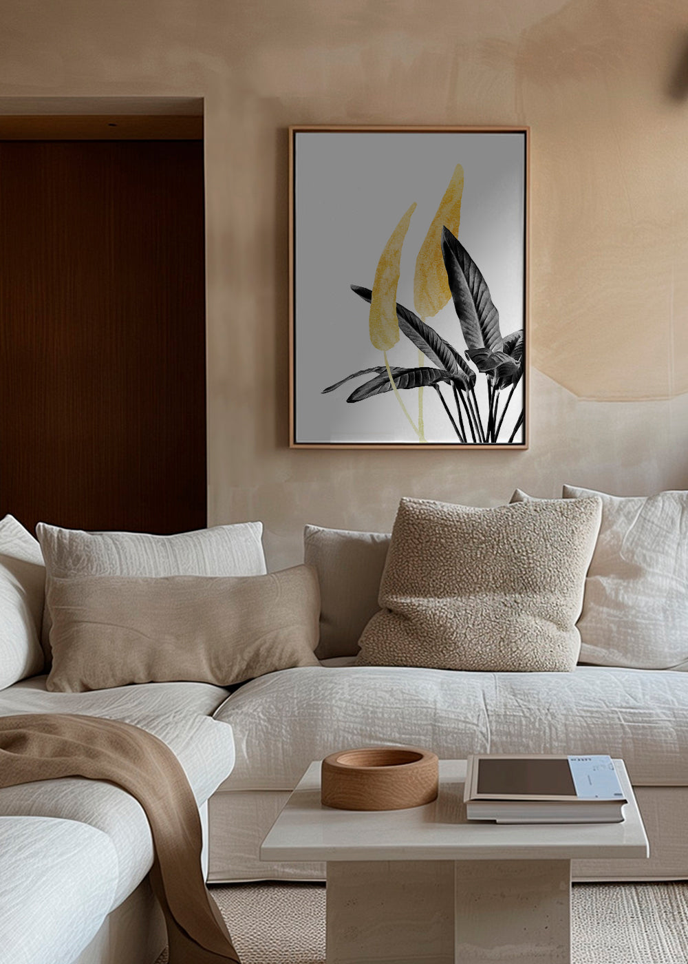 Botanische poster met gouden blad