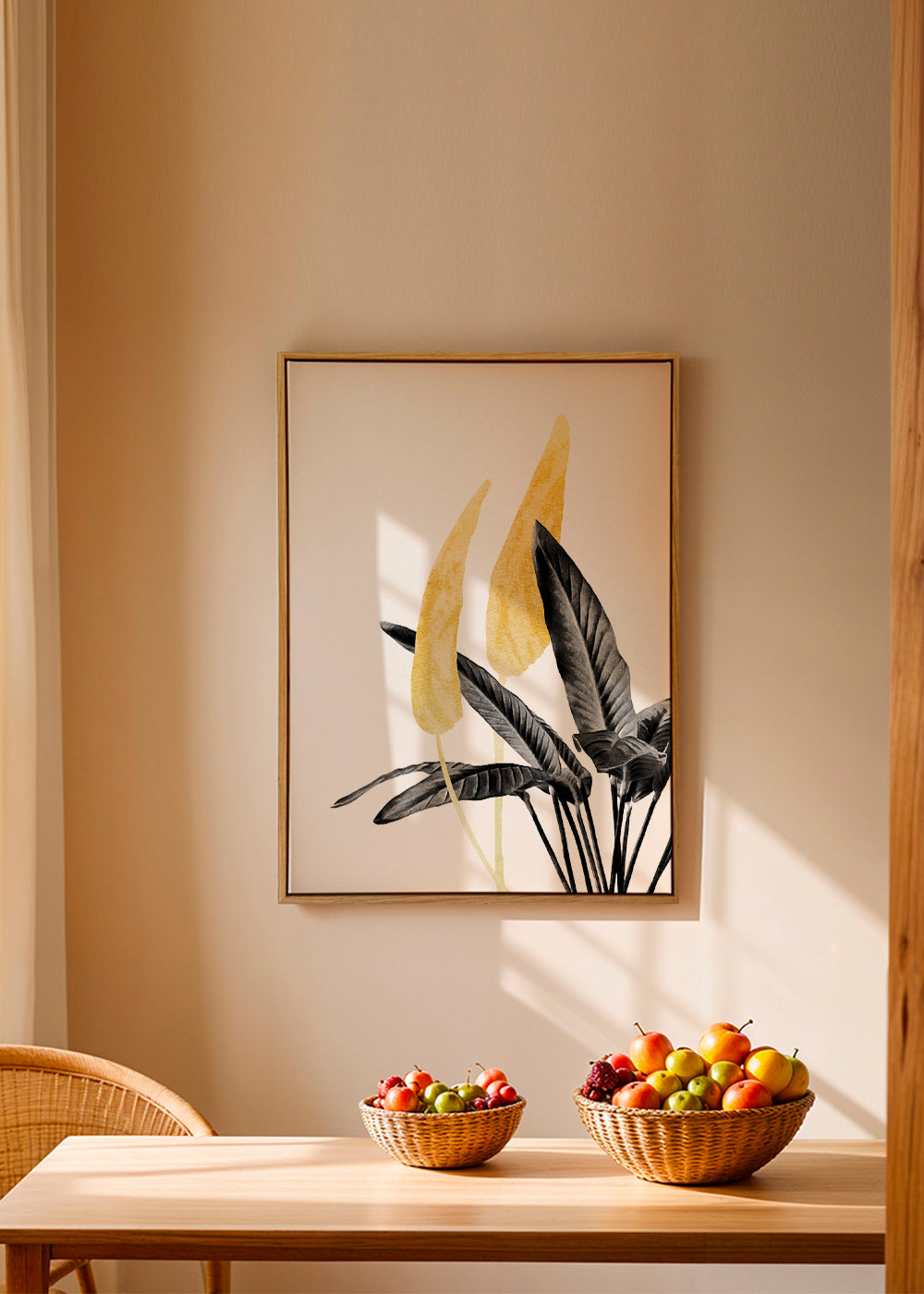Botanische poster met gouden blad