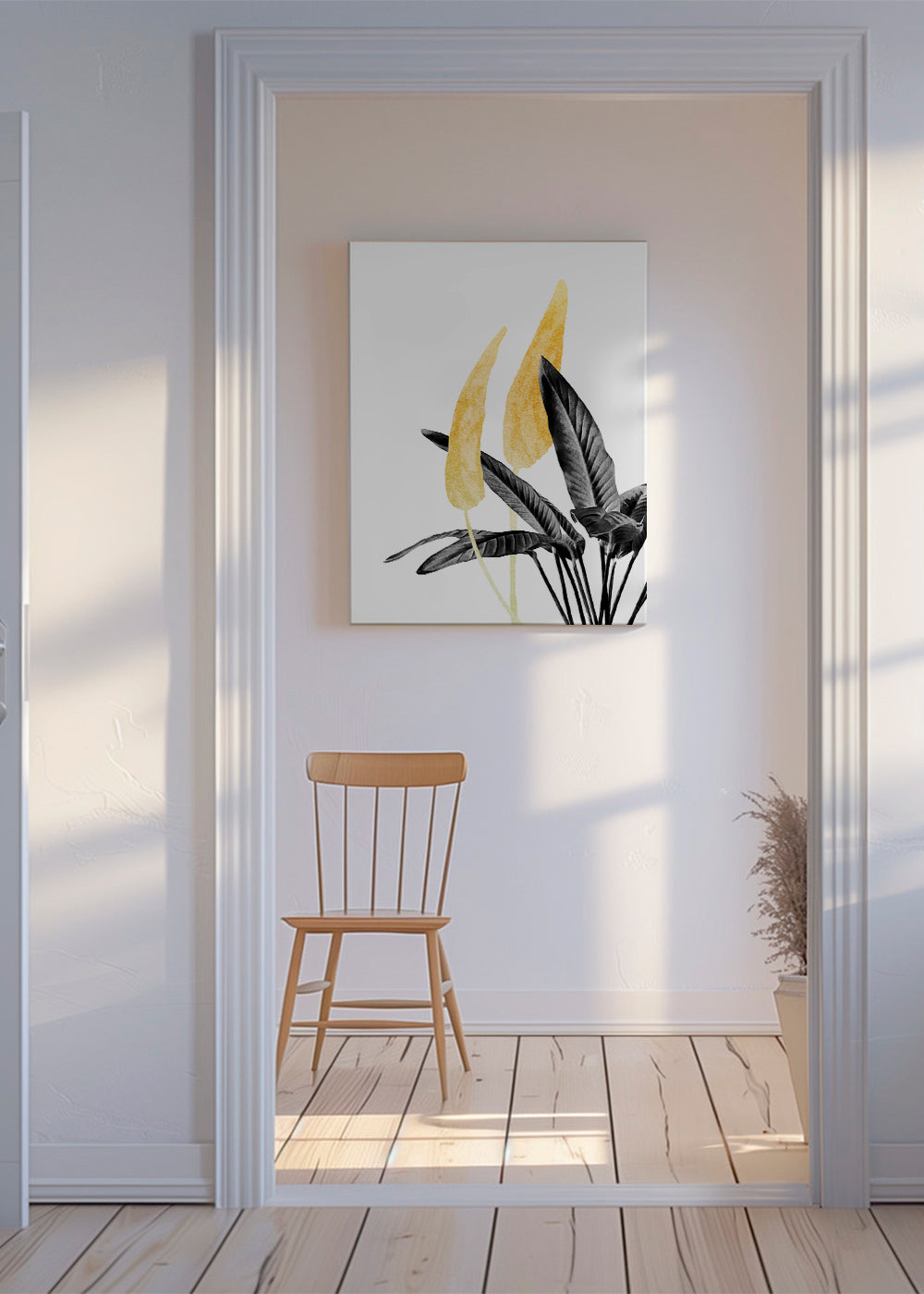 Botanische poster met gouden blad
