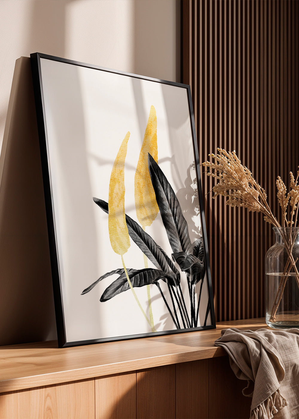 Botanische poster met gouden blad