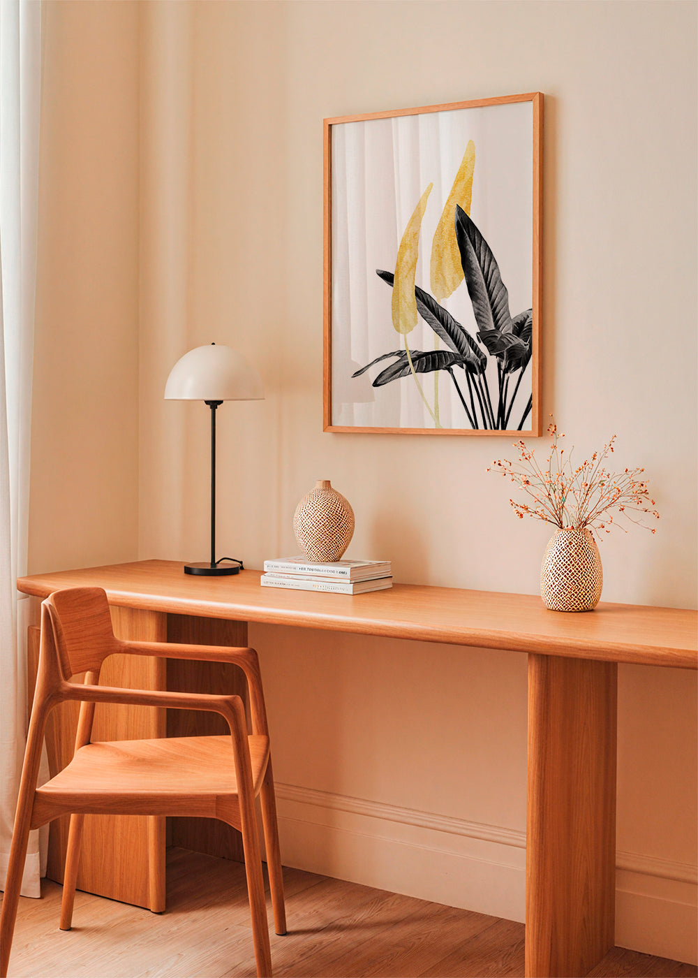 Botanische poster met gouden blad