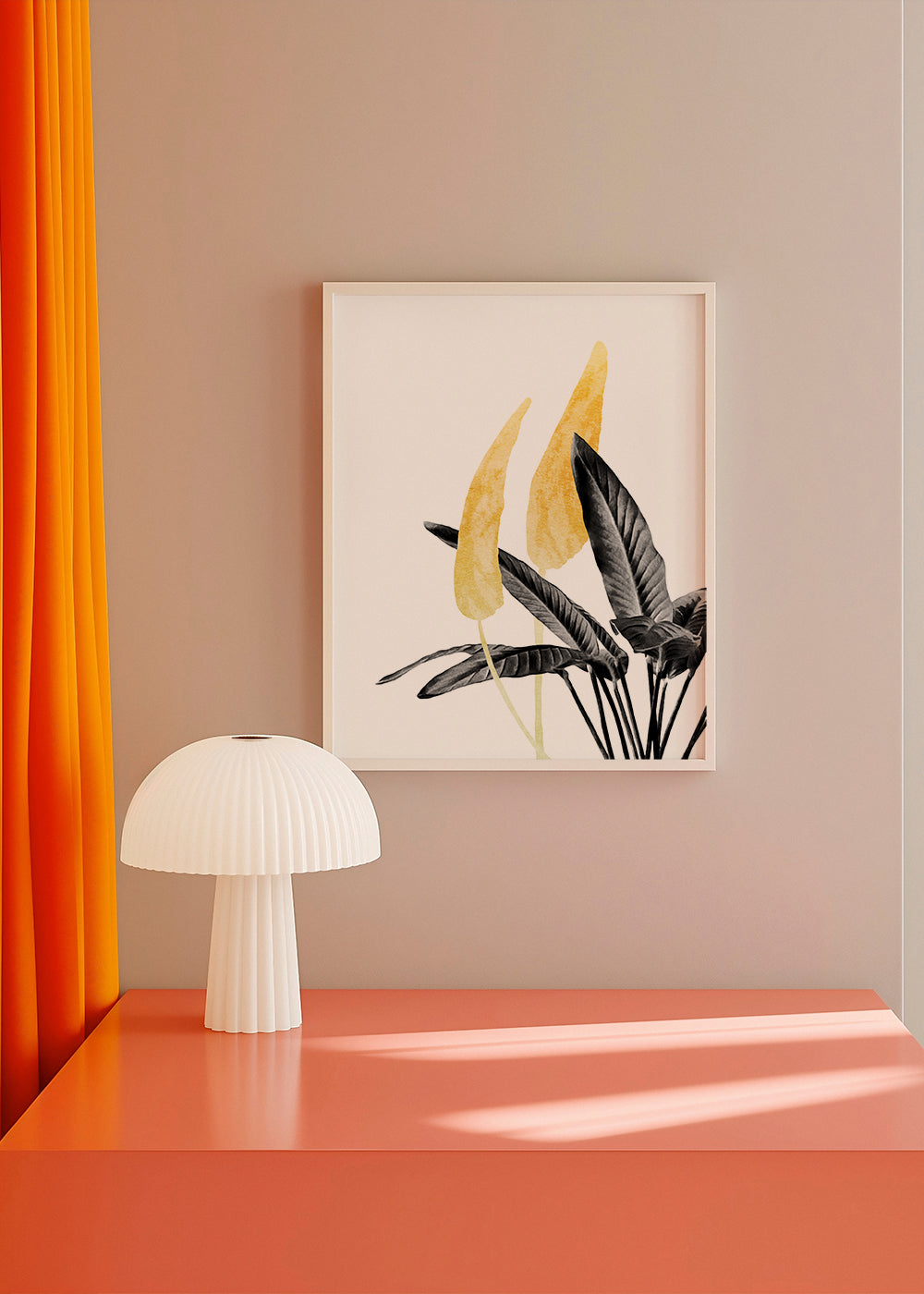 Botanische poster met gouden blad
