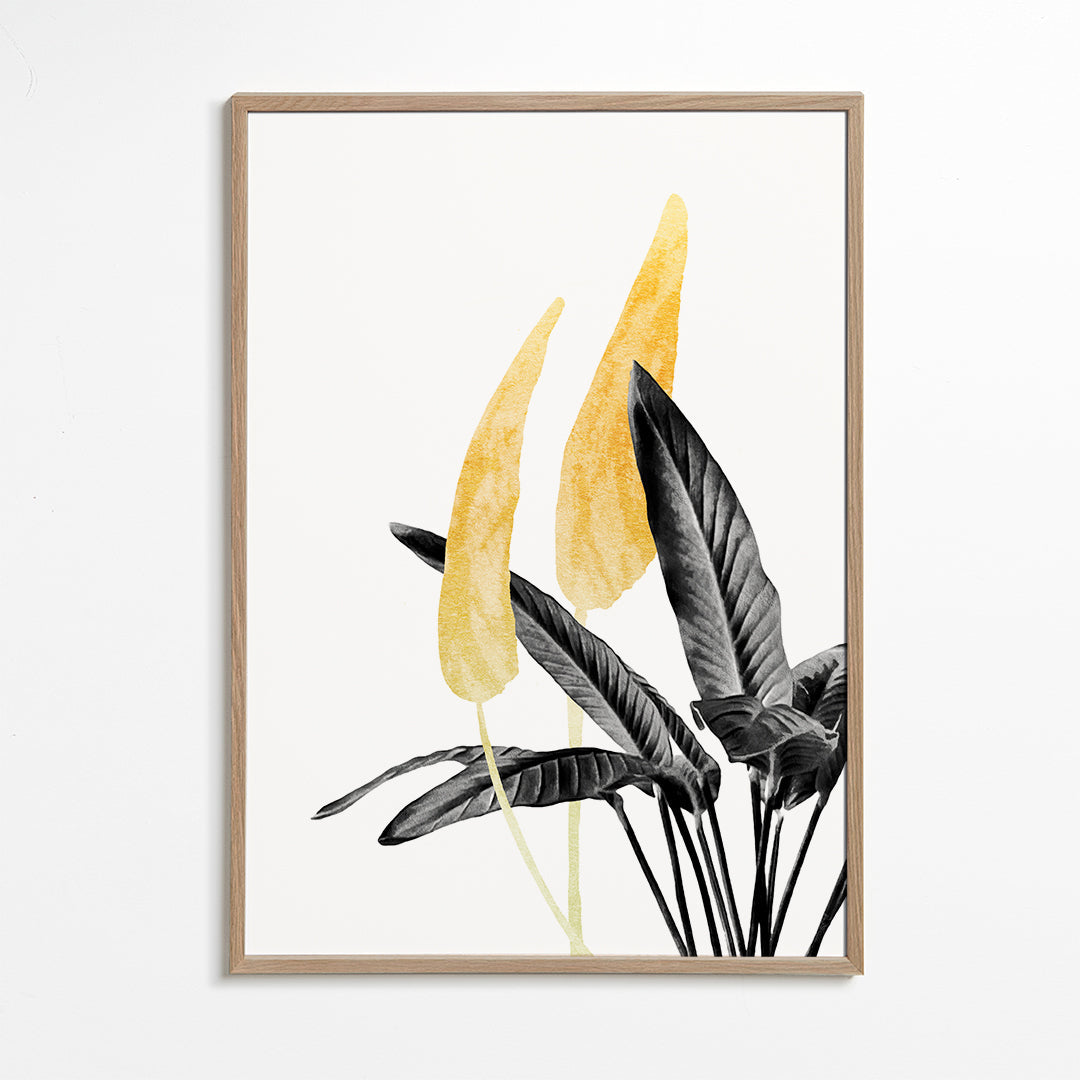 Botanische poster met gouden blad