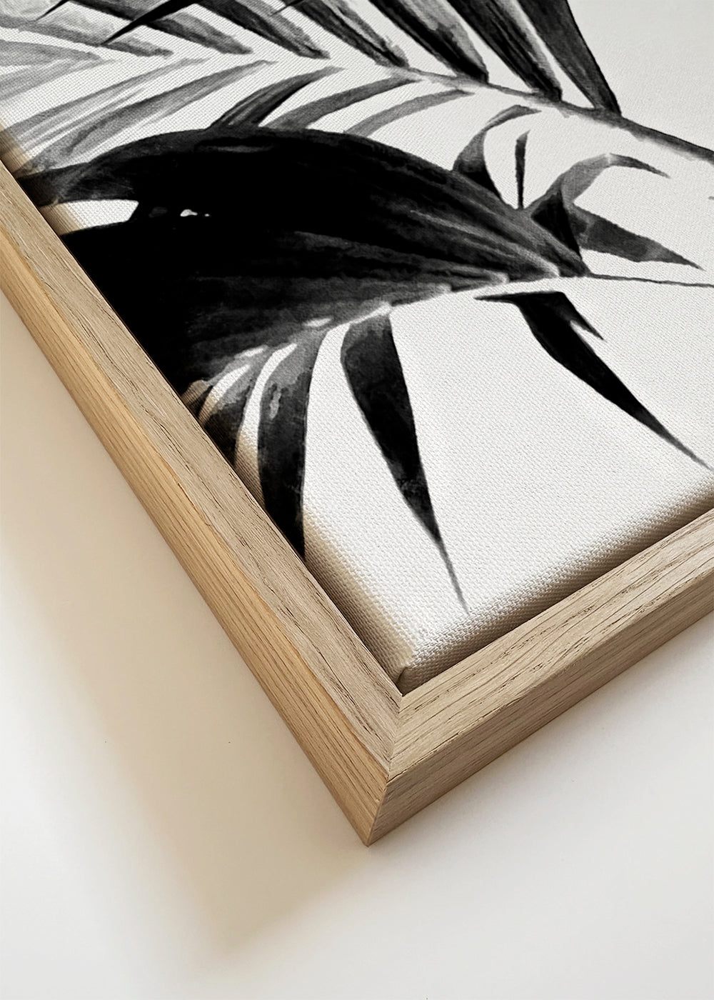 Botanische poster palmbladeren in zwart-wit