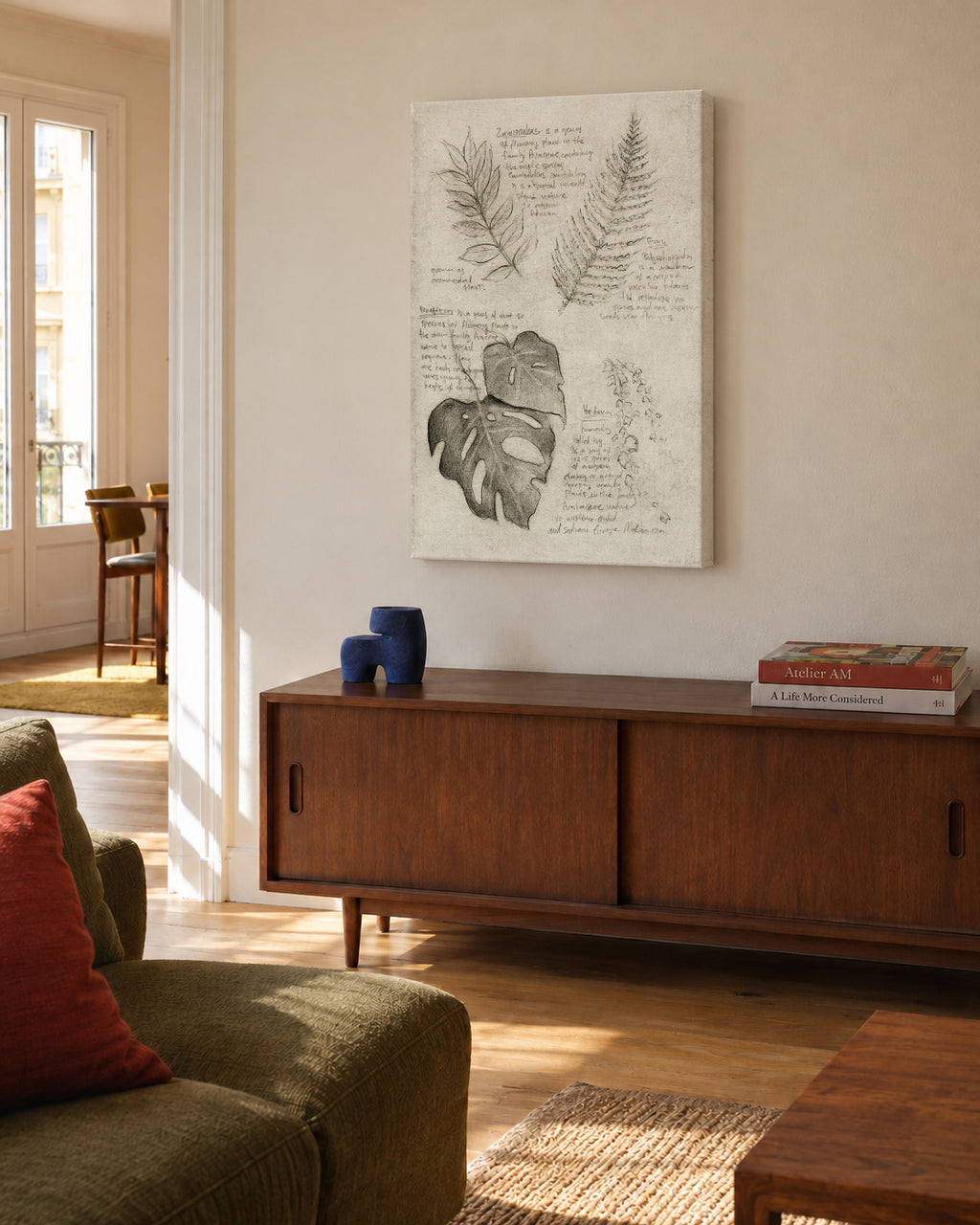 Plants - Unframed canvas in an interior
