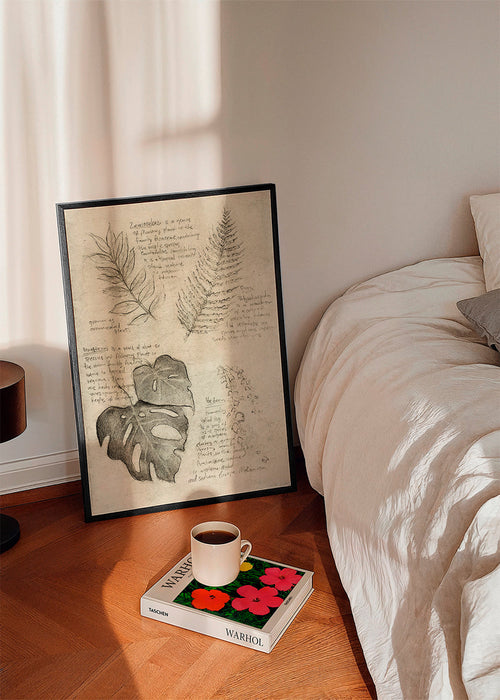 Botanische poster met bladerenstudie