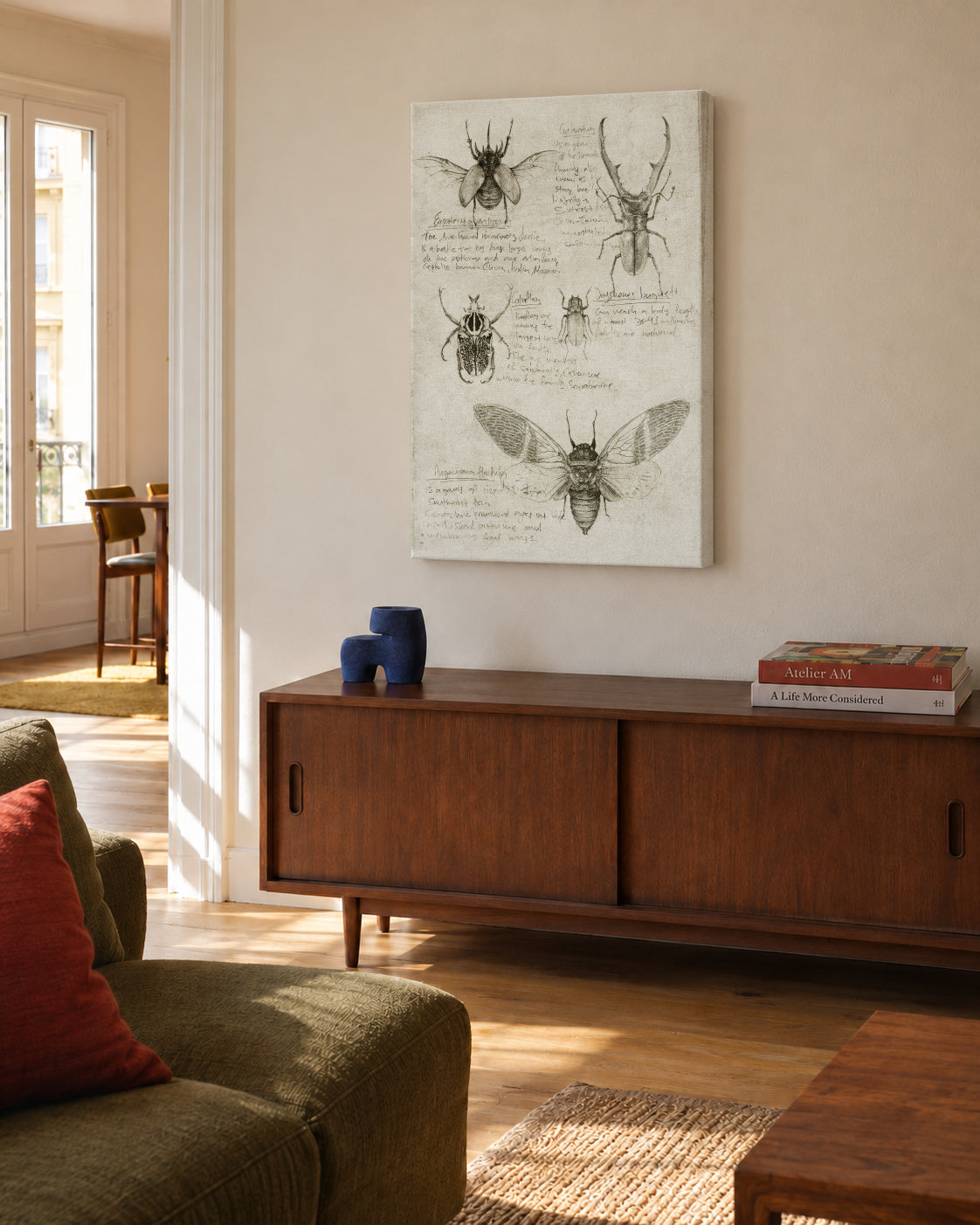 Insects - Unframed canvas in an interior