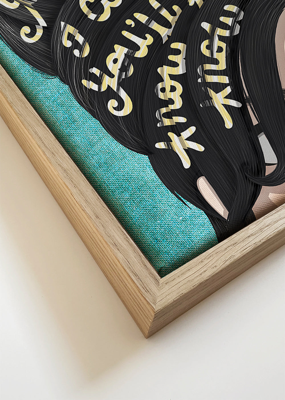 Illustratie portret met typografische haardos