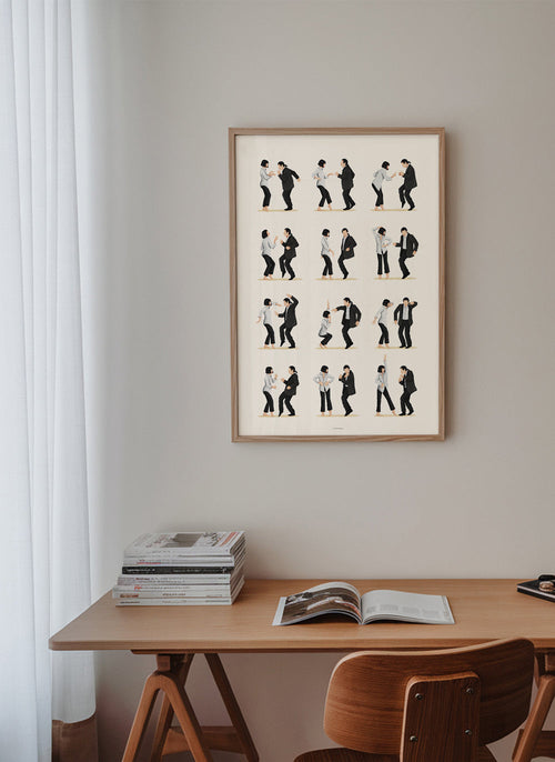 Illustratie dansende koppels in reeks
