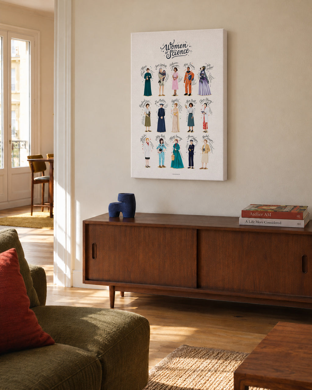 Women of Science - Unframed canvas in an interior