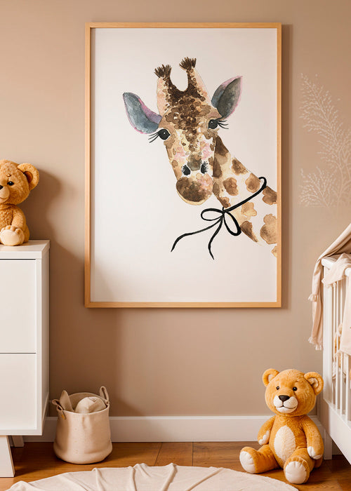 Artwork giraffe aquarel voor kinderkamer