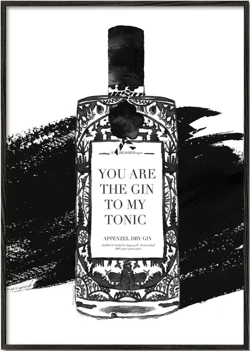 Keuken kunst Gin to my tonic typografische print