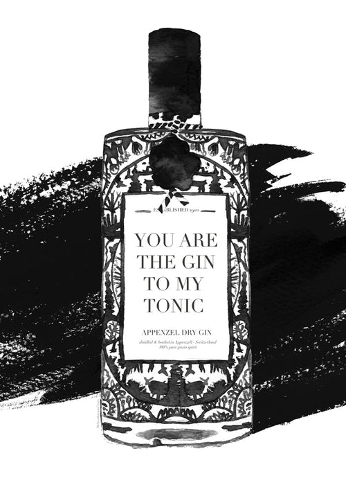 Keuken kunst Gin to my tonic typografische print