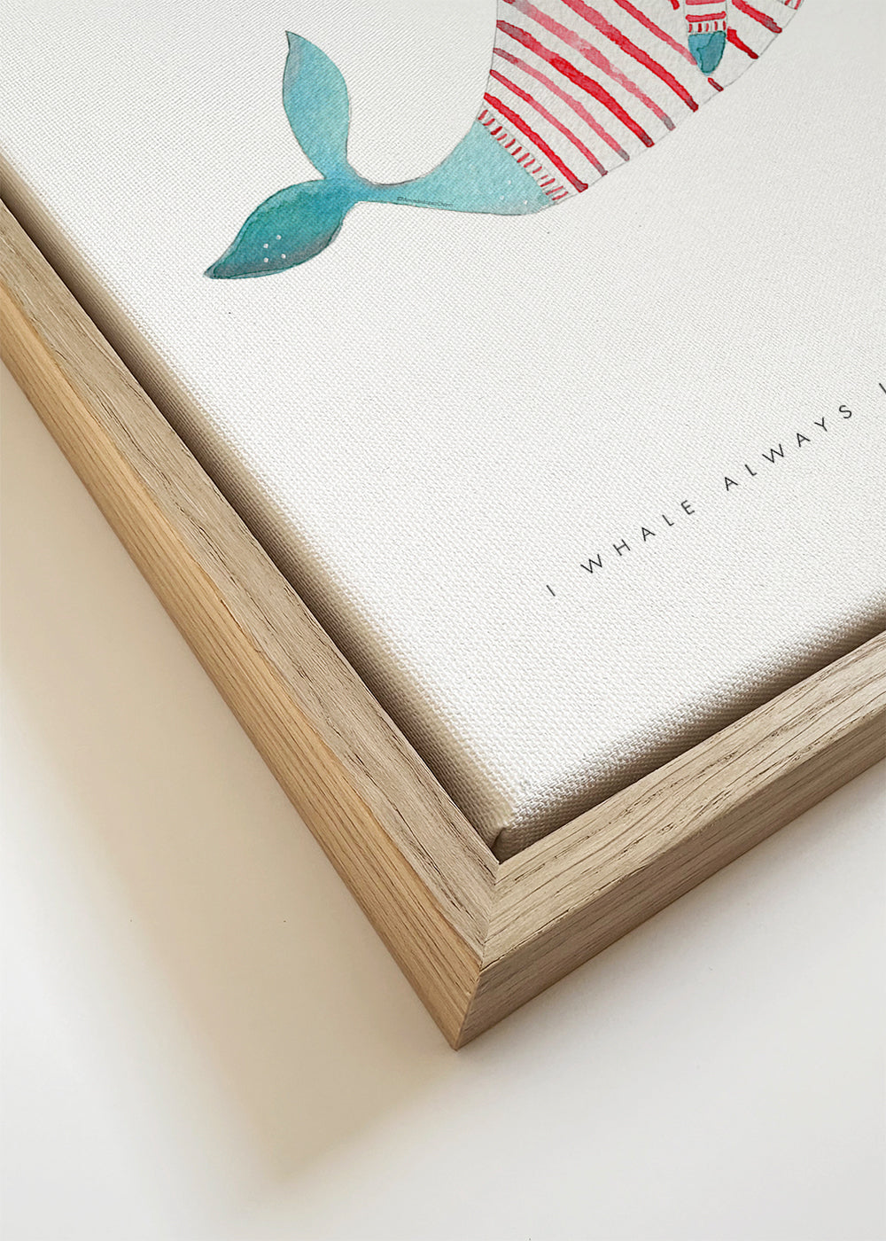 Kinderprint walvis met papieren boot