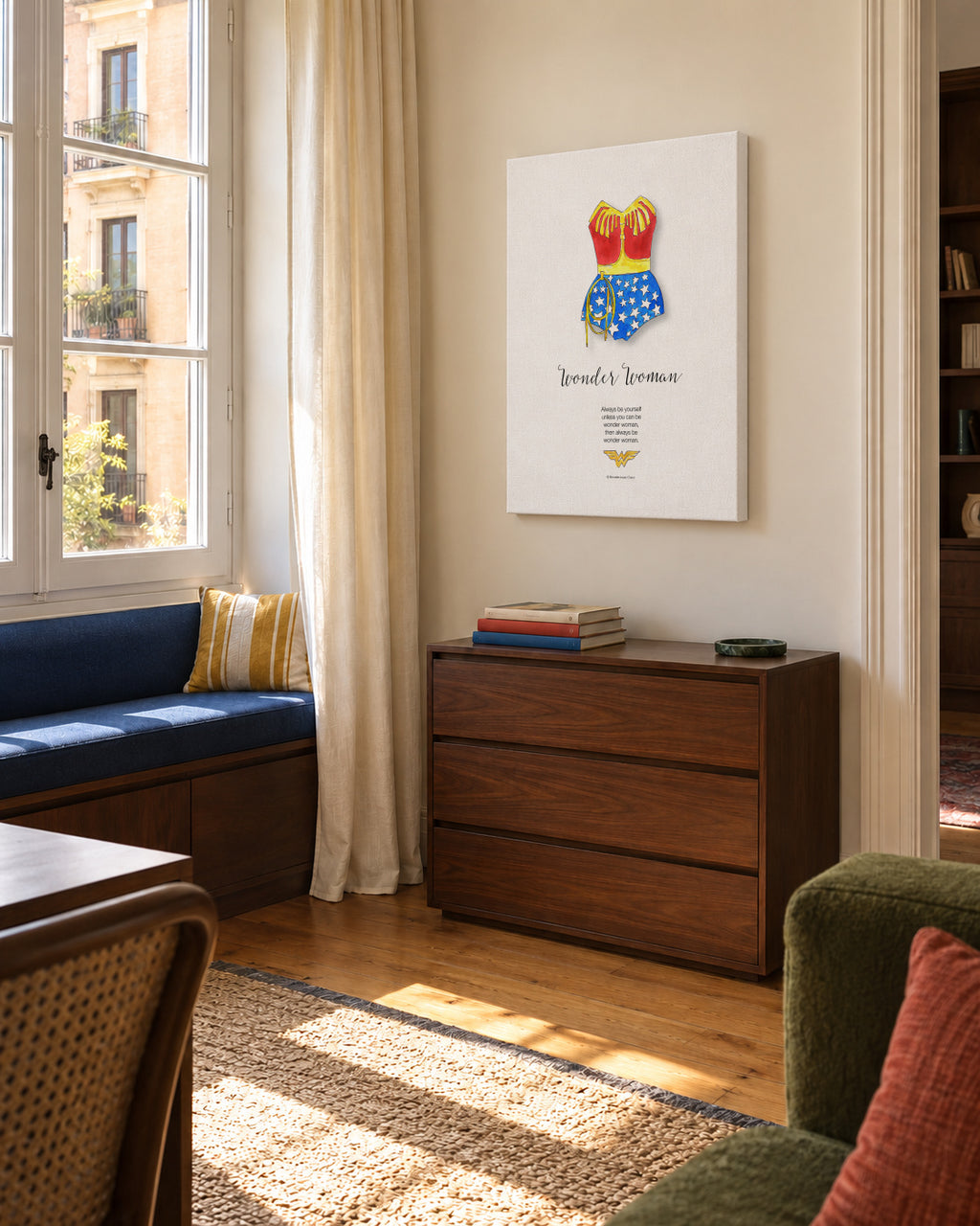 Wonder woman - Unframed canvas in an interior