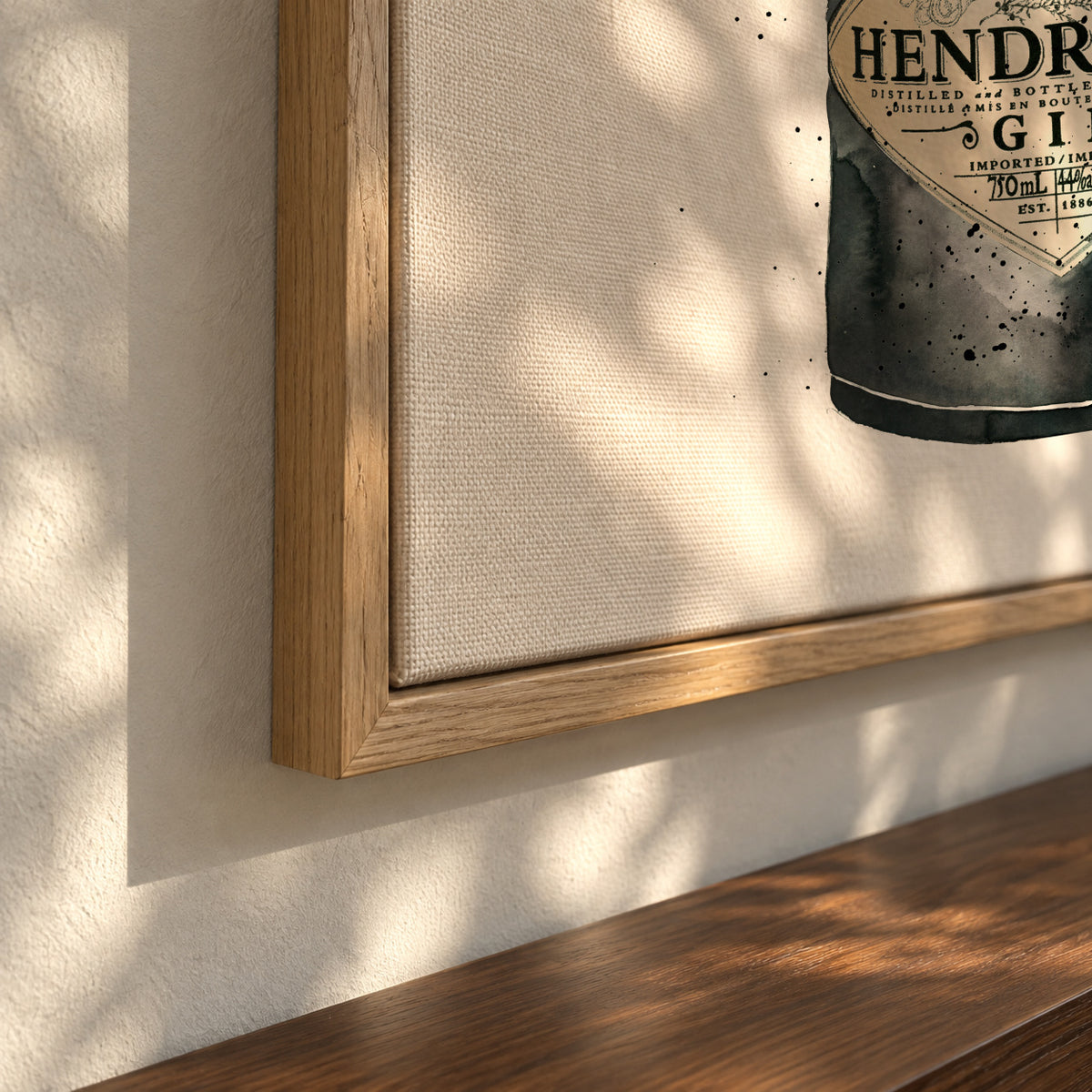 Hendrick's flowers - Framed canvas detail