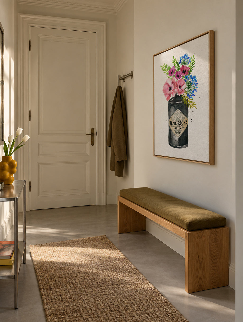 Hendrick's flowers - Framed canvas in an interior