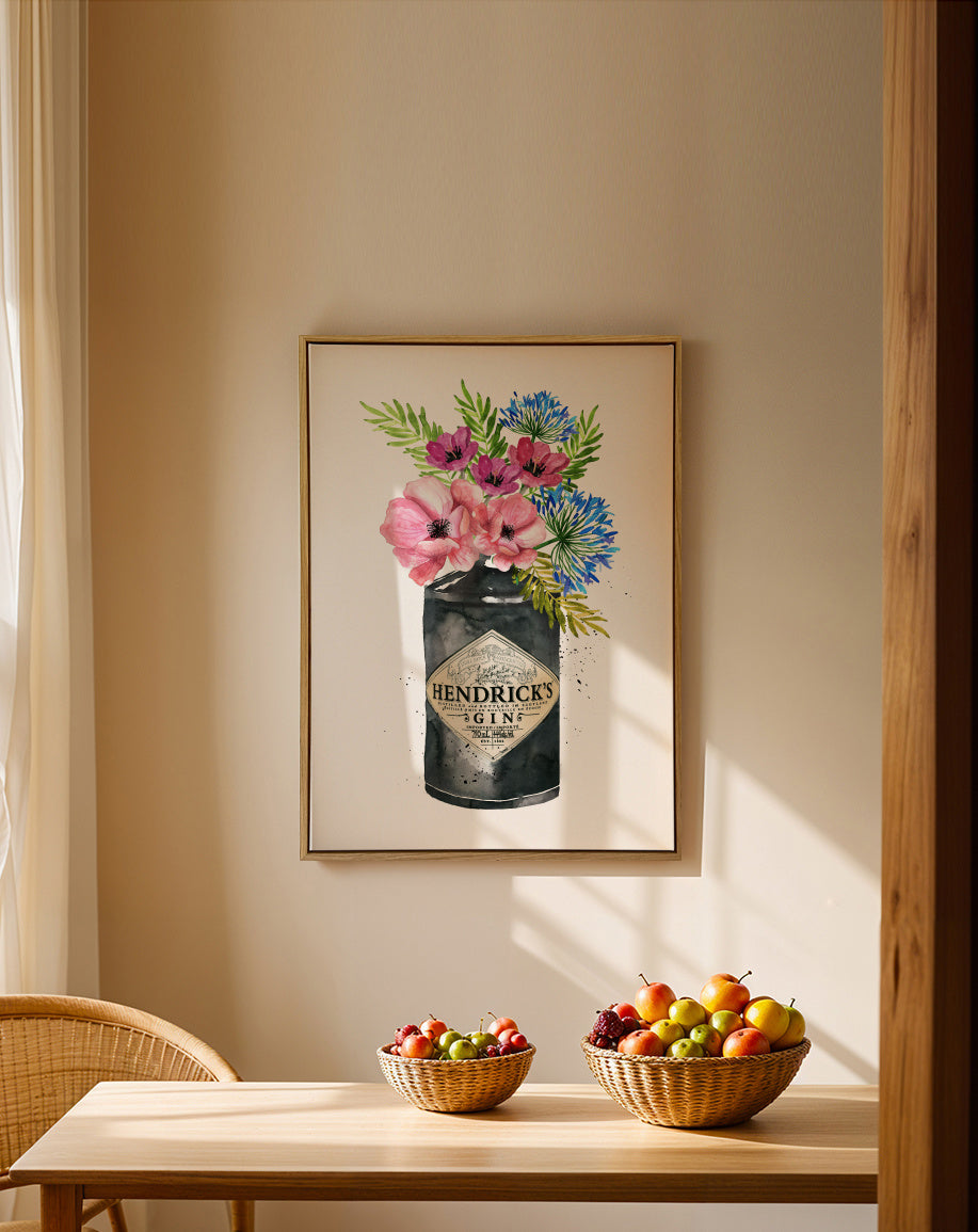 Hendrick's flowers - Framed canvas in an interior