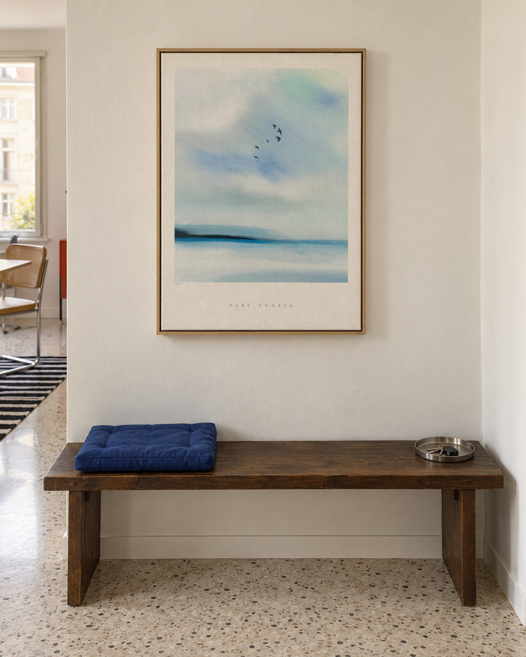 Pure shores - Framed canvas in an interior