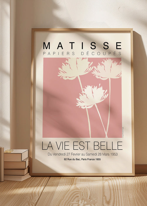 Botanische poster Matisse roze knipsels