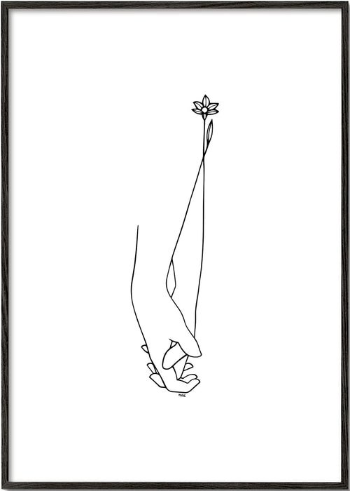 Minimalistische lijnillustratie handen