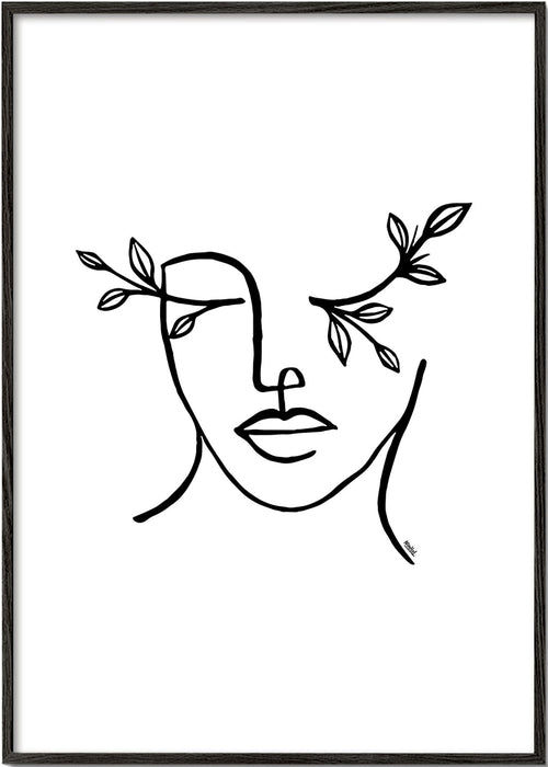 Botanische print lineair gezicht