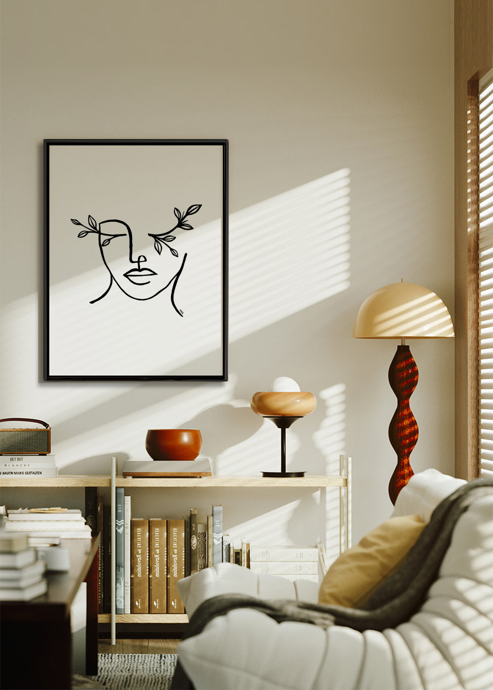 Beauty is in the eye of the beholder - Framed canvas in an interior