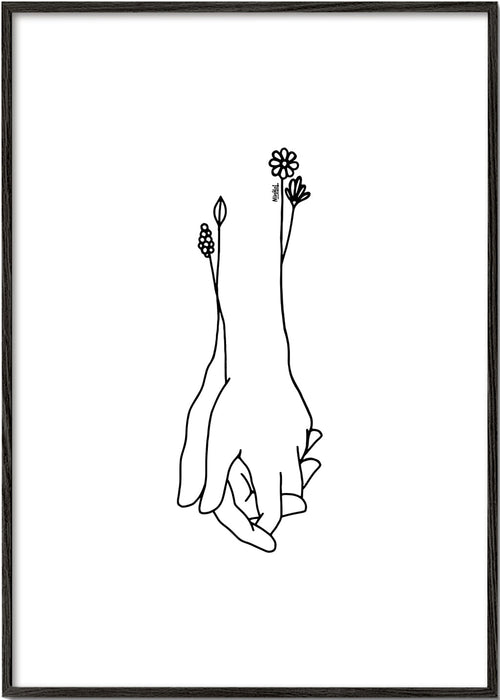 Botanische poster verstrengelde handen