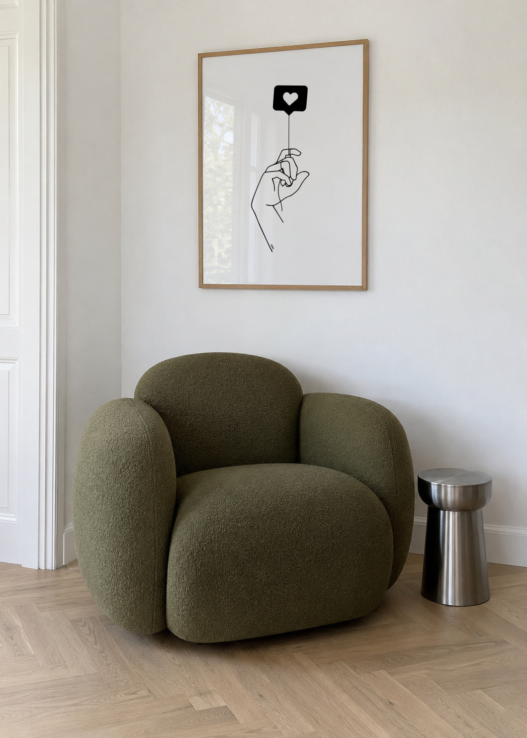 Love is in the air - Framed poster in an interior