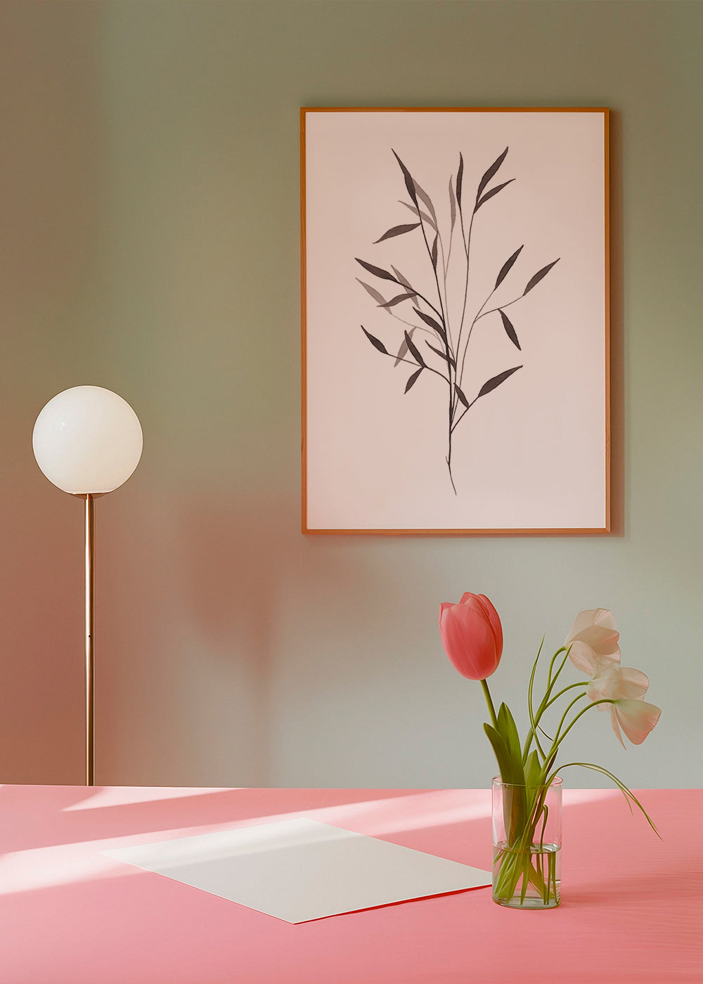 Botanische print slanke tak