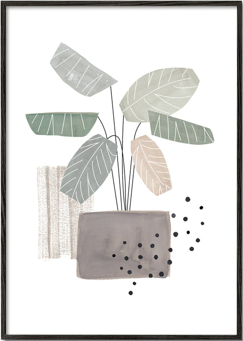Botanische poster met gestileerde bladeren