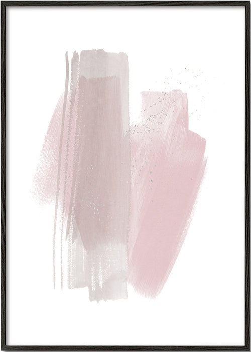 Abstracte kunst met roze penseelstreken