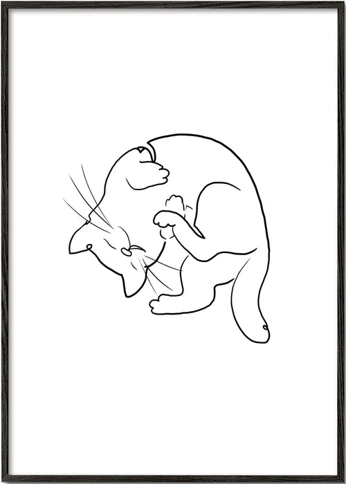 Kunstwerk kat lijntekening