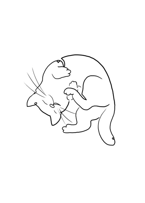 Kunstwerk kat lijntekening