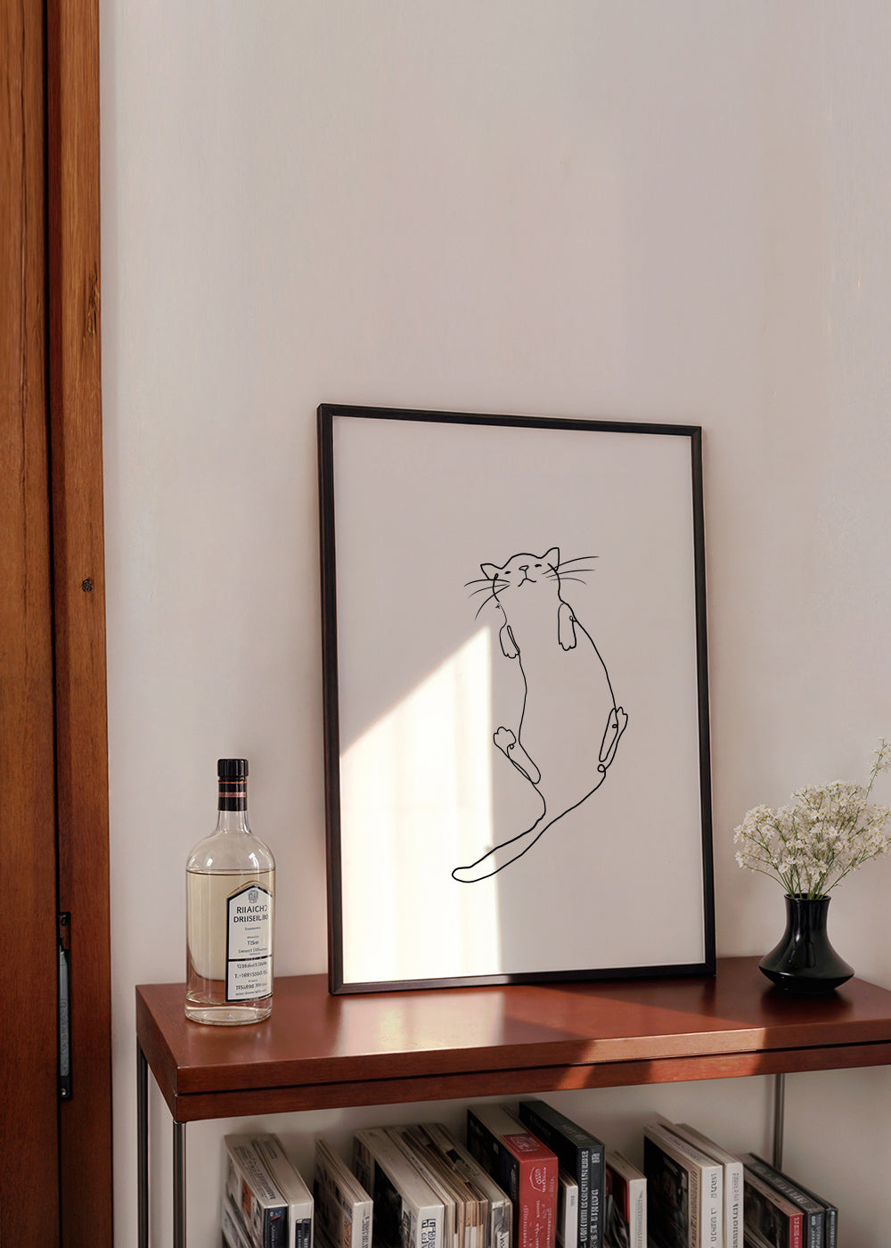 Cat Line No.2 - Framed poster in an interior