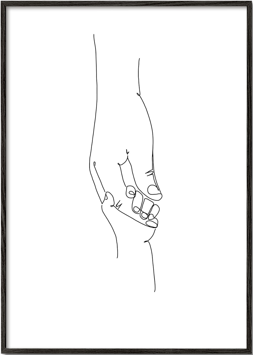 Lijnillustratie babyhanden