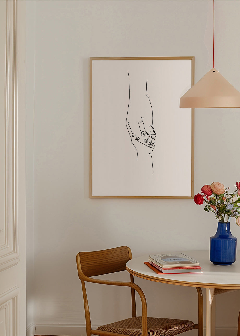Lijnillustratie babyhanden