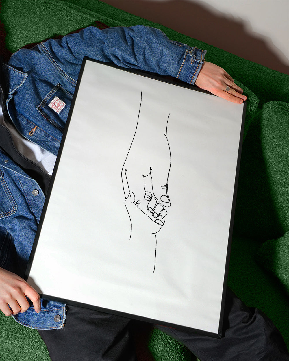 Lijnillustratie babyhanden