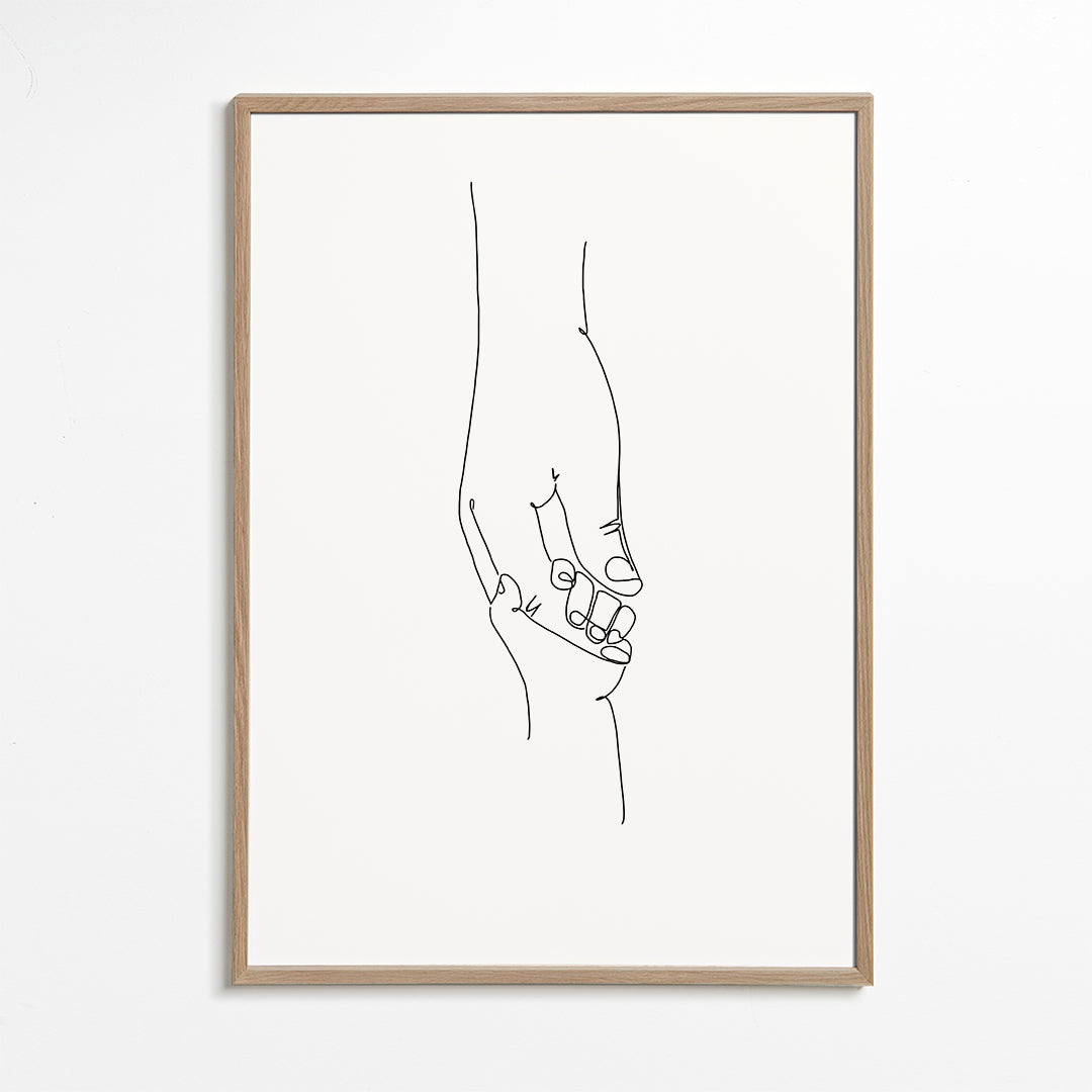 Lijnillustratie babyhanden