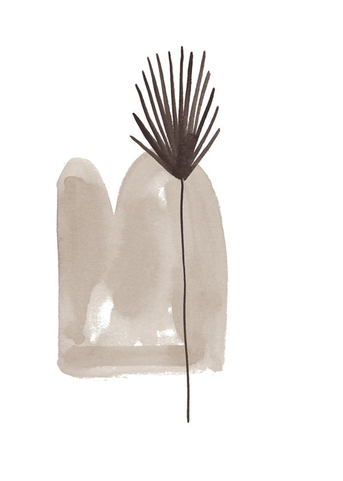 Botanische print: minimalistisch blad aquarel