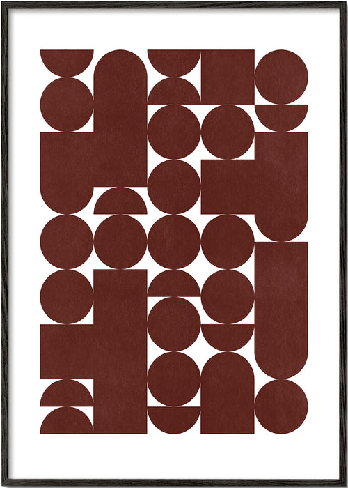 Geometrische poster retro bruin