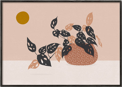 Botanische poster met potplant