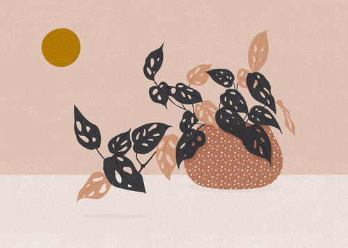 Botanische poster met potplant